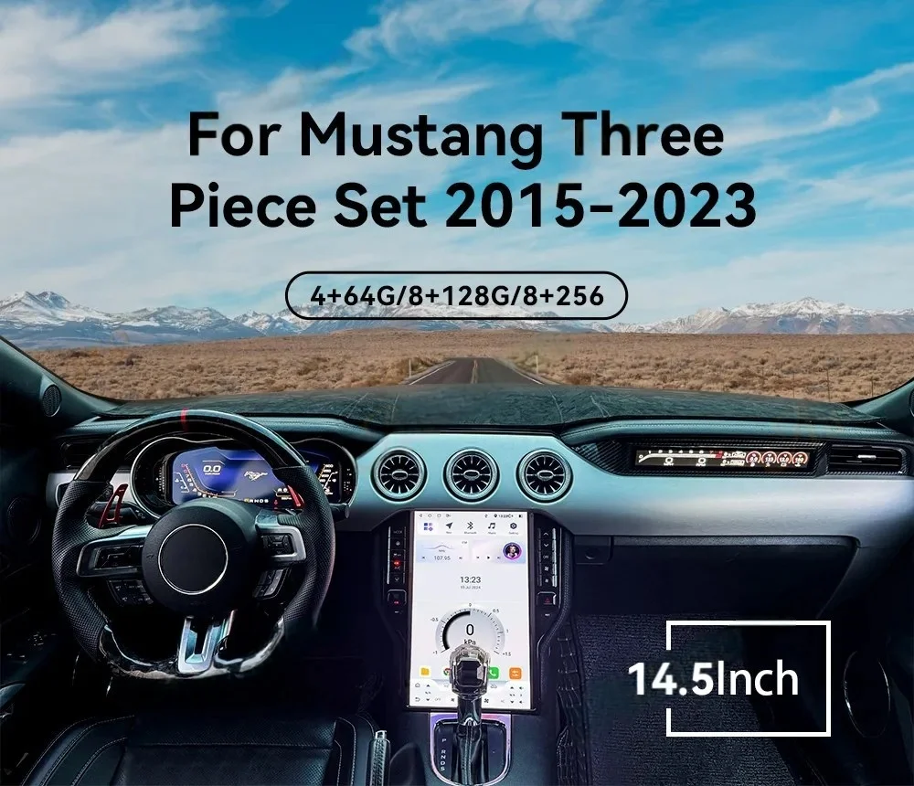 Фото 14,5-дюймовый Android CarPlay автомобильный радиоприемник для Ford Mustang с сенсорным экраном, мультимедийный плеер, GPS-навигация, автомобильные аксессуары/головное устройство/GPS №4