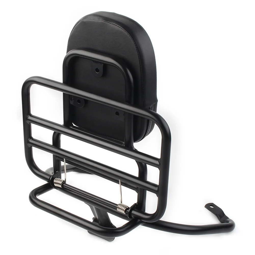 Черная спинка заднего пассажира для мотоцикла багажник Sissy Bar с накладкой Piaggio Vespa