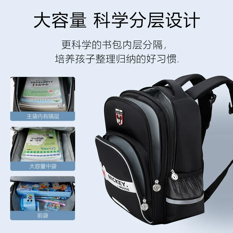 Disney's New Cute and Beautiful Backpack Schoolbag Is Suitable for Boys and Girls In Grades 1-6 To Reduce The Burden on The Back