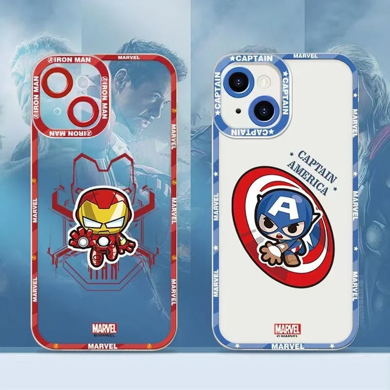 

Disney Cartoon New Transparent Phone Case Shockproof Cover for Iphone 13 12 11 Pro Mini XS MAX 8 7 Plus X XR Silicone Soft Cover
