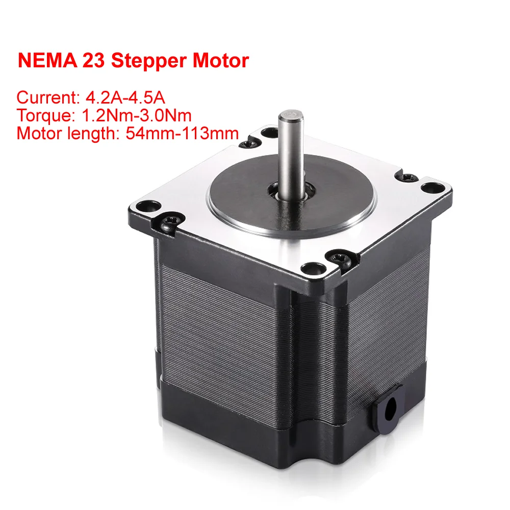 

Шаговый двигатель NEMA 23, 4-проводной электродвигатель серии 57, 4,2-4,5 А, 1,2 нм-3,0 нм для 3D-принтера, гравировального станка с ЧПУ