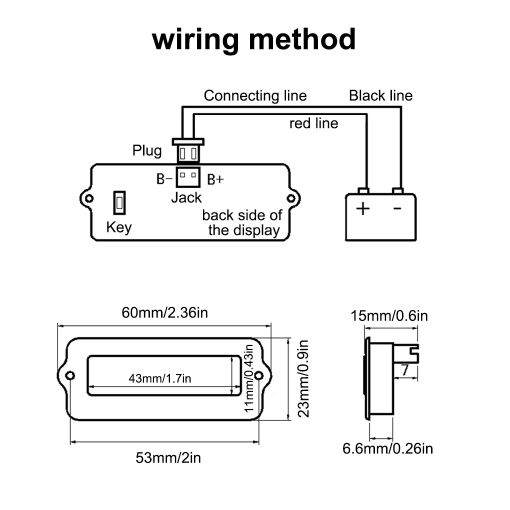 

12/24V LY6W Lead Acid Battery Capacity Indicator Blue Green LCD Digit Display Meter Lithium Battery Power Tester Voltmeter