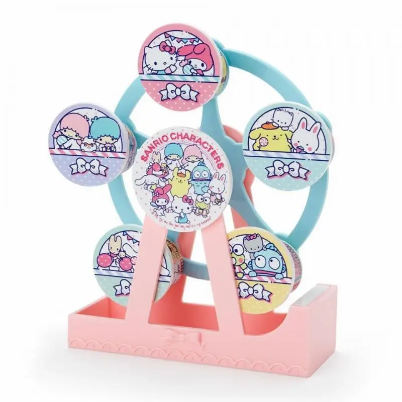 

Genuine Sanrio Family Out of Print Little Twin Stars Sanrio Mymelody Pompom Purin Ferris Wheel Modeling Tape Kawaii Anime Toy
