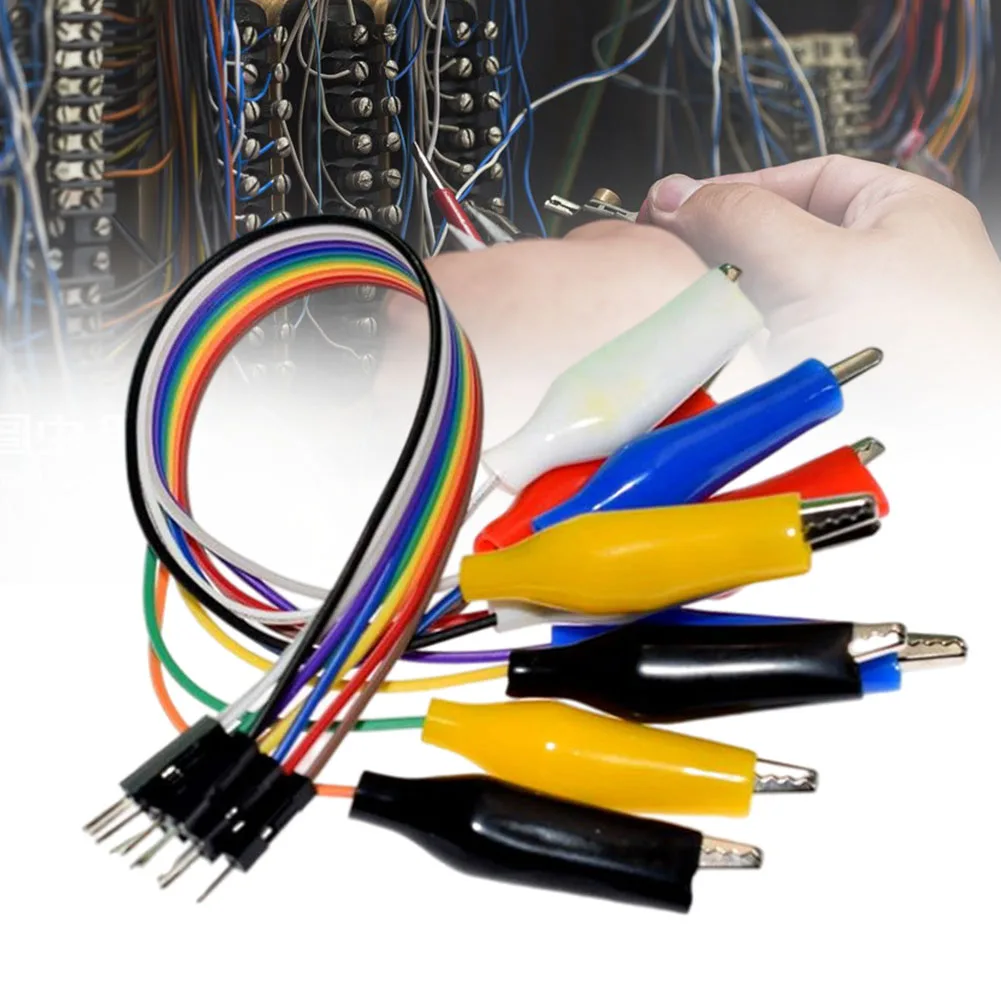 

2 In 1 Double-end Alligator Clips Jumper Wire 30cm 10pin Crocodile Clip to Male Female Jumper Test Lead Cable DIY Connection