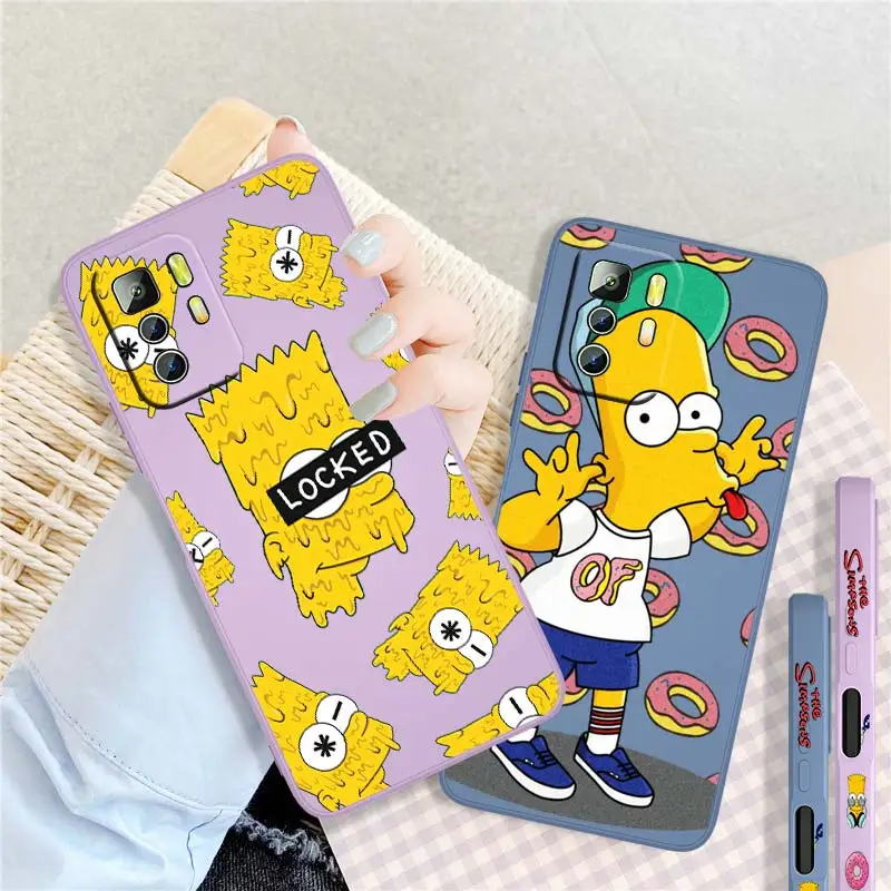 

The Simpsons Disney Boy Liquid Left Rope Soft For Xiaomi Redmi Note 11 10S 10 9S 9T 9 8T 8 Pro Plus 7 6 5 4G 5G Phone Case