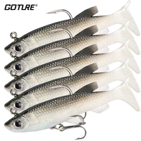 goture 5pcsset soft fishing lure swimbait 8 4cm 10 7g silicone artificial bait lead wobblers for pike fishing tackles