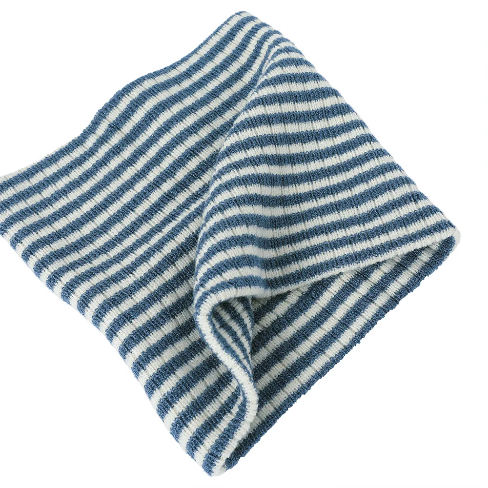 Зимний детский теплый шарф для малышей: девочки и мальчики, вязаный из шерсти, с кольцом, полосатый, двухслойный, защита от холода для детей.