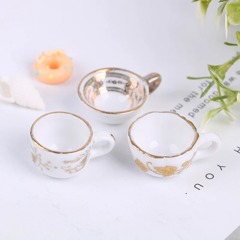 

1Set 1/12 Ceramic Tea Cup Dollhouse Miniature Tableware Cup & Saucer Decoration Clearance Sale 2022 Most Popular New Year Gifts