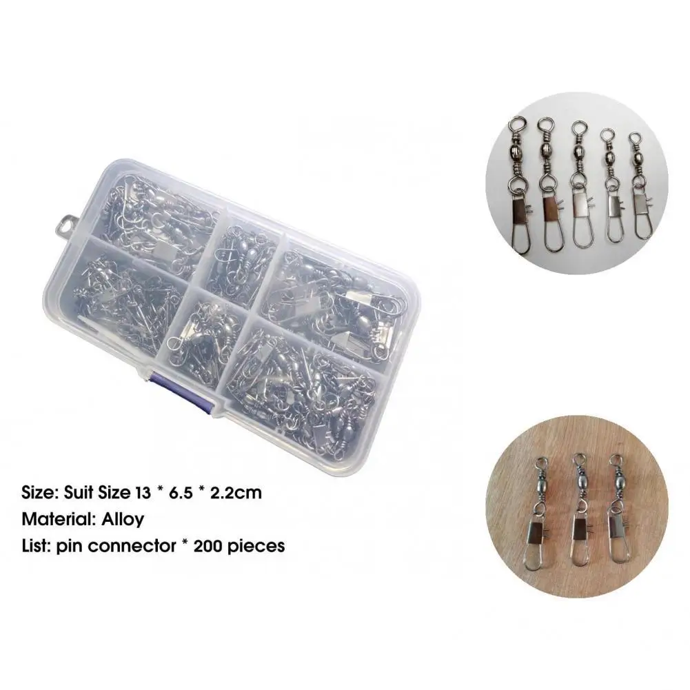 

200 шт. прочный вращающийся вертлюг с застежкой Простая установка удобная переноска Рыболовная Снасть практичное вращающееся поворотное ко...