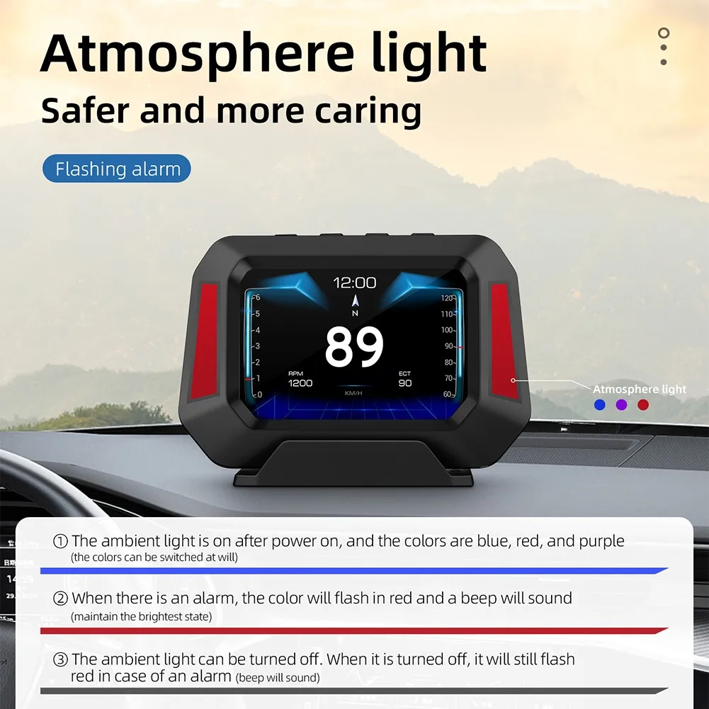 

Car Digital GPS Head Up Display Gauge OBD2 Model Car-Styling Speedometer Speed Warning MPH BAT Alarm Car Accessories