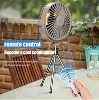 remote control portable floor table fan air cooler mini ceiling fan 360%c2%b0 rotation wireless for camping home night light fan