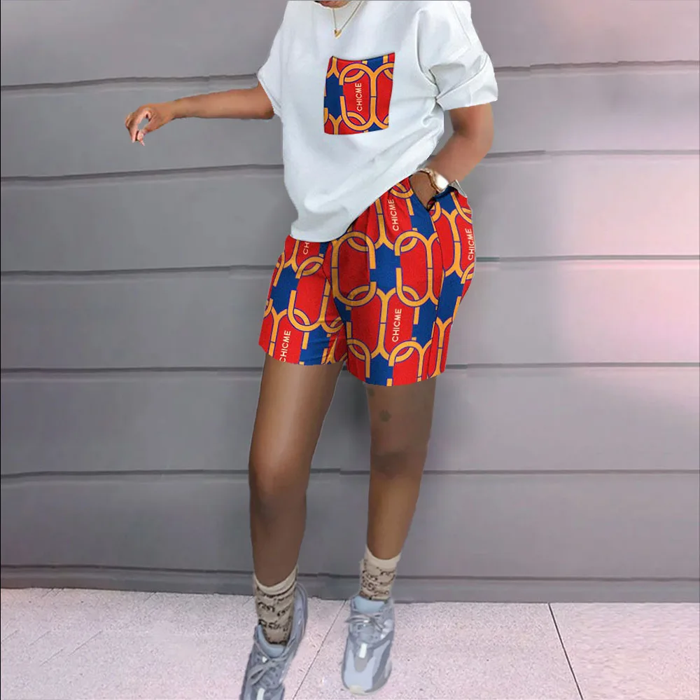 Женский спортивный костюм из двух предметов Повседневная футболка и