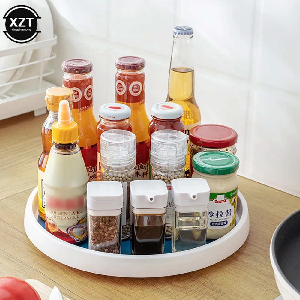 

360 Rotation Non-Skid Spice Rack Turntable Spices Condiments Oil, Salt, Soy Sauce Vinegar Round Storage Rack