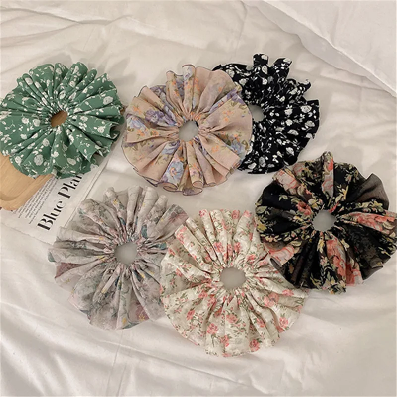 

Fashion Oversized Scrunchies Women Elastic Hair Bands Ponytail Holder Rubber Hairband Elegant Hair Rope Korean Hair Accessories