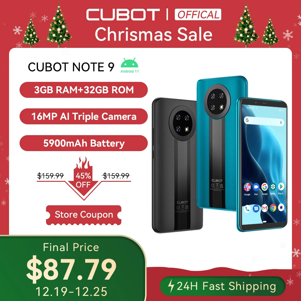 Cubot Note 9 Smartphone 5900mAh Battery Octa Core Mobile Phone 5.99