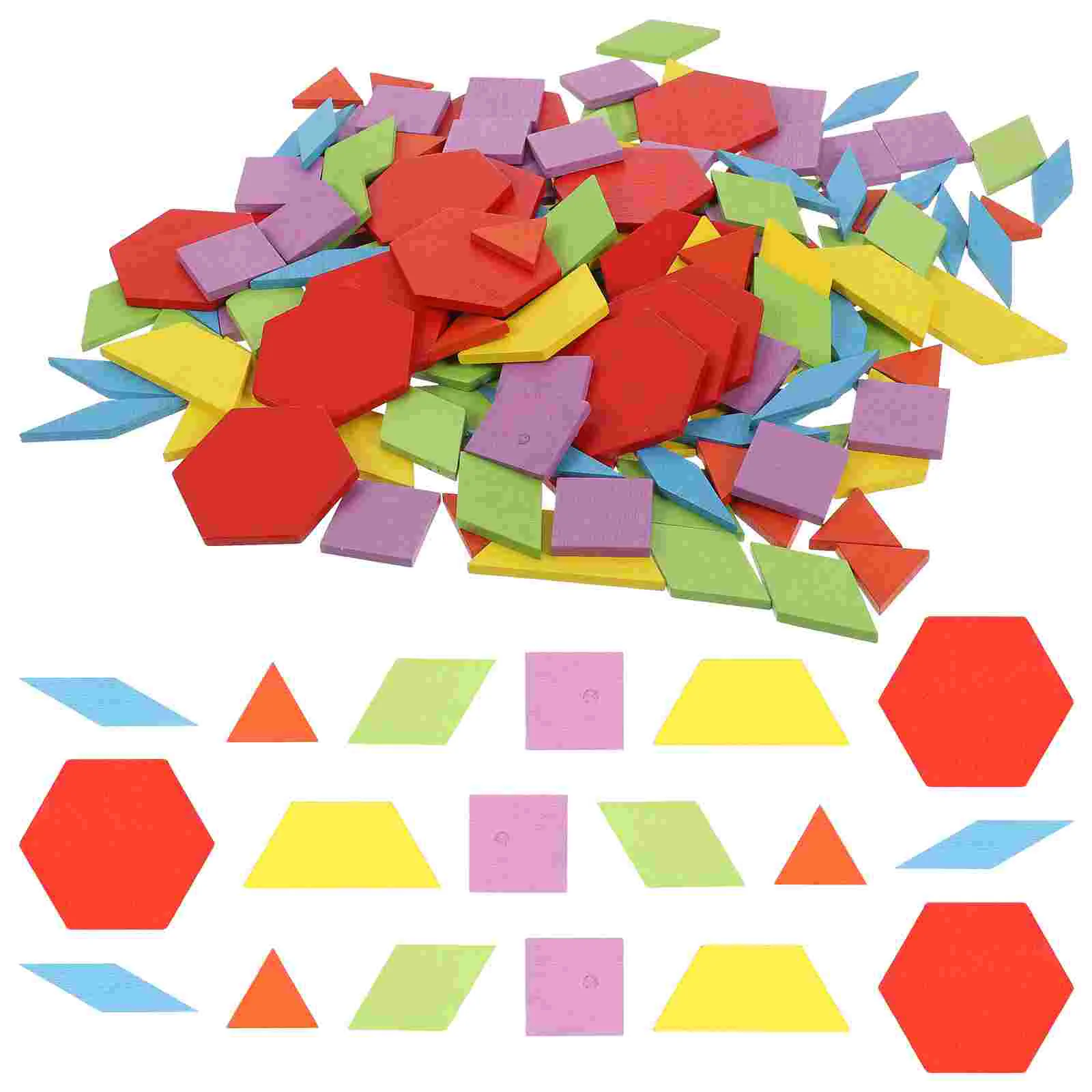 

Деревянные блоки-пазлы для детей, развивающие пазлы с геометрическим рисунком, интеллектуальное обучение математике