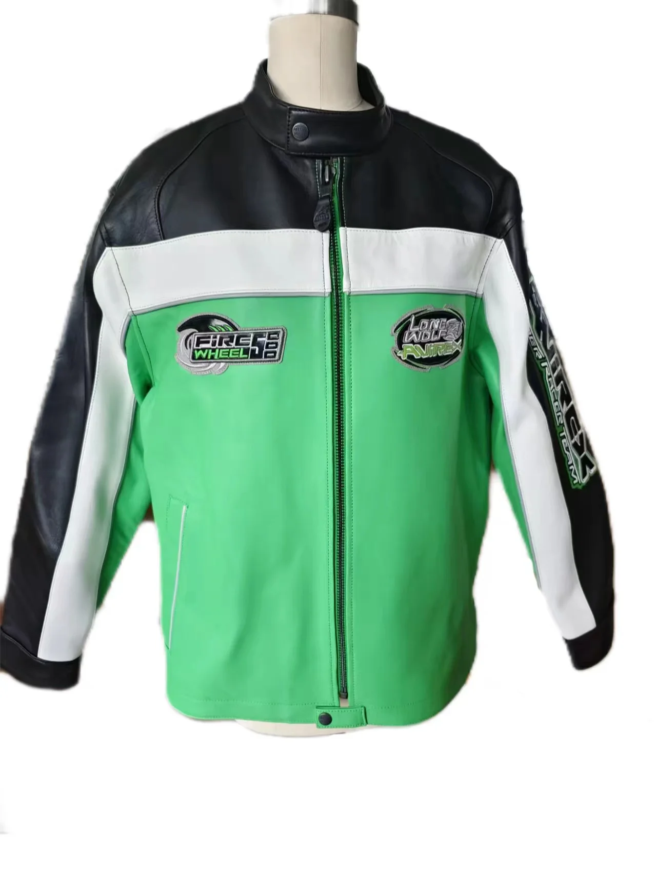 Мужская классическая кожаная куртка AVIREX летная из натуральной овечьей шкуры с