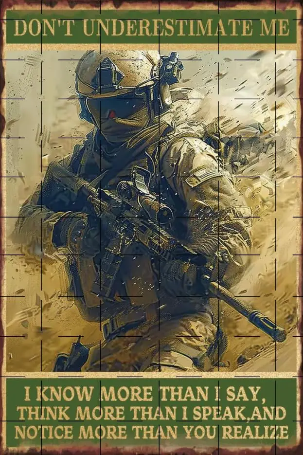Don't Underestmte Me U.S rmy Bckyrd Grge Veterns Dy Decor Metl Tn Sgn Offce Crft Room Lvng Mltry Sgns Wll Home St