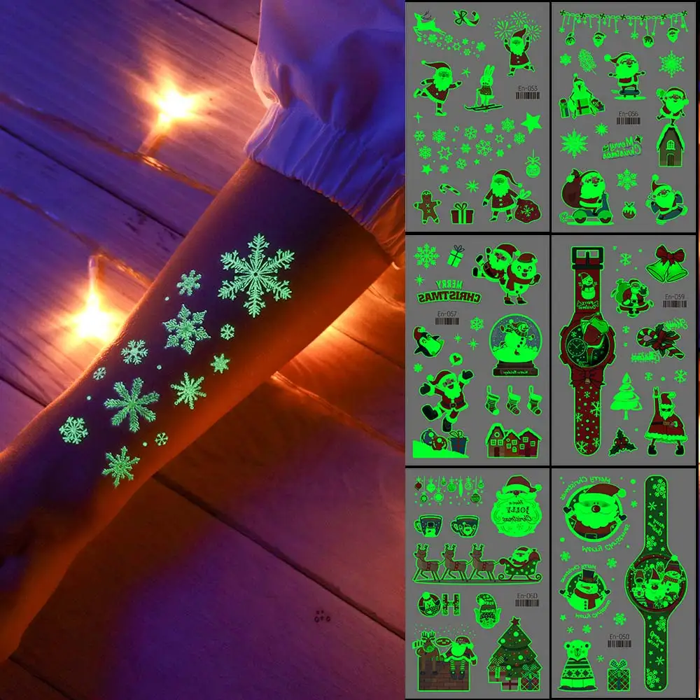 

Christmas Tattoo Stickers for Children Snowflake Temporary Tattoos for Kids Watches Winter Elements Waterproof Tattoo Fake