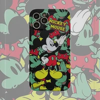 disney mickey cartoon fashion graffiti phone case for iphone 13 12 11 pro mini xs max 8 7 plus x se 2020 xr silicone soft cover
