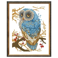 blue bird in the forest cross stitch package kits 18ct 14ct 11ct unprint canvas cotton thread embroidery diy handmade needlework