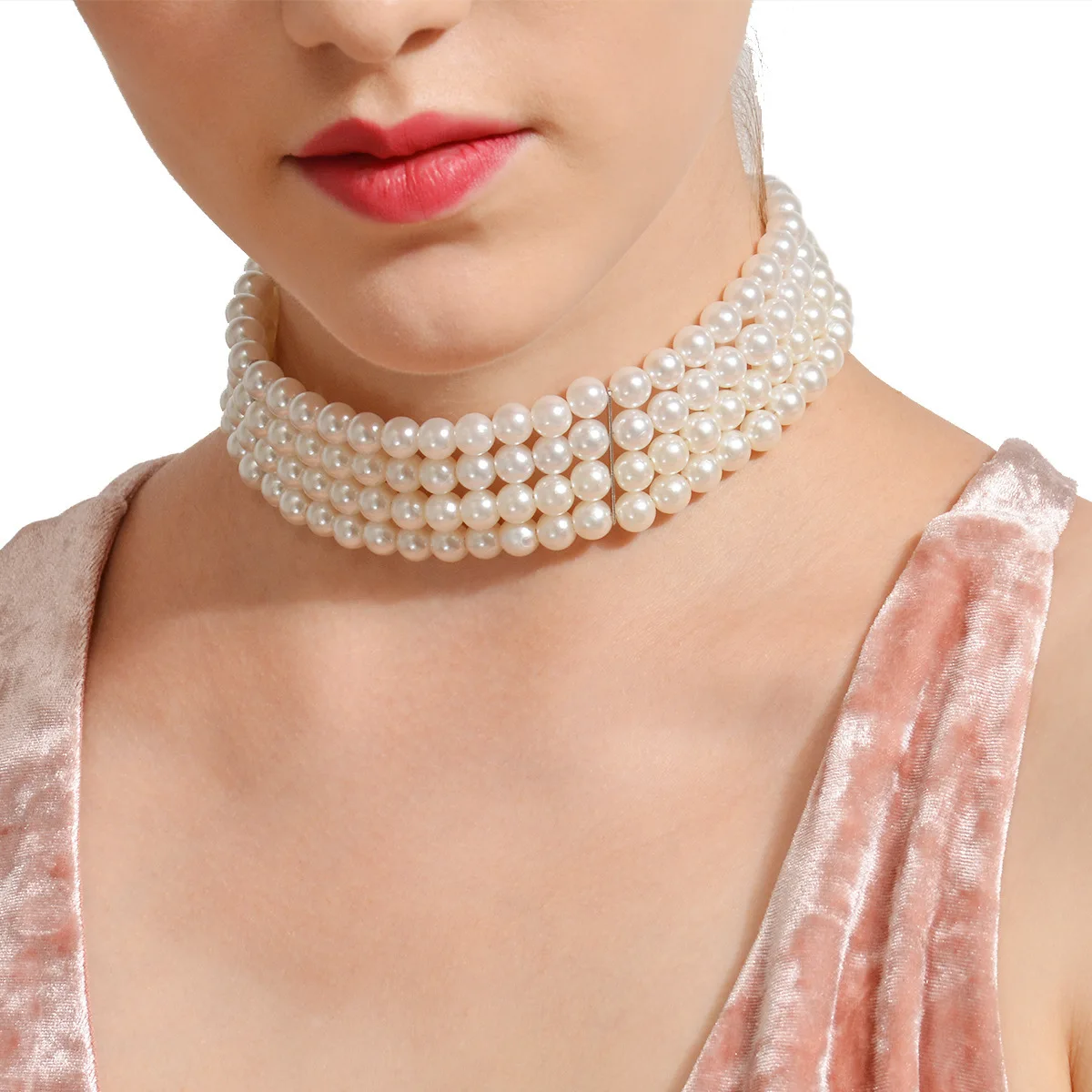 Jewelry Street Shoot Popular Popular Necklace Handmade Multi layer Pearl Neckchain Necklace Ornament Female Choker