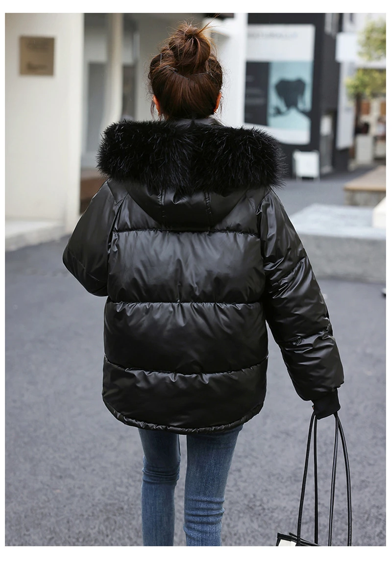 2022 New Winter Women Casual Loose Down Cotton Coats Famale Clothing Hooded Thick Warm Solid Khaki Jacket Lady Padded Parkas Top