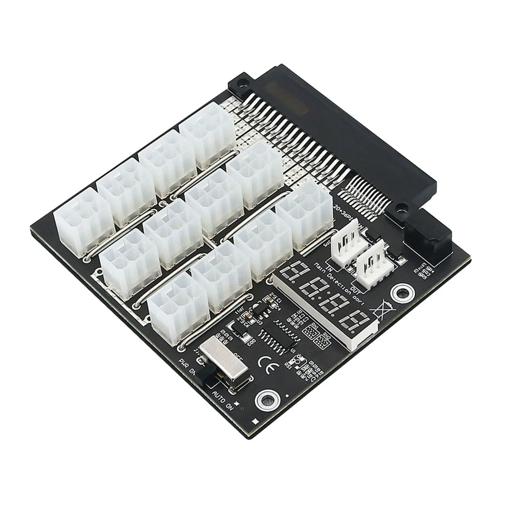 

Upgraded ATX 12X 6Pin Power Breakout Board with Flash LED Display 12V Power Module 2400W for Dell PSU and BTC Mining