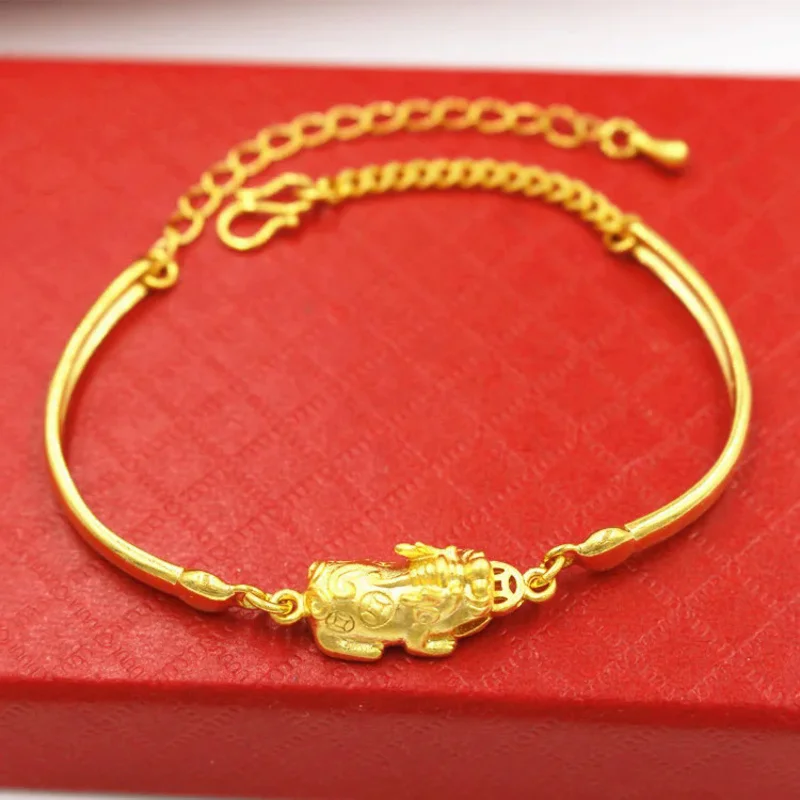 Роскошный 3d твердый золотой браслет с имитацией золота надписью год жизни