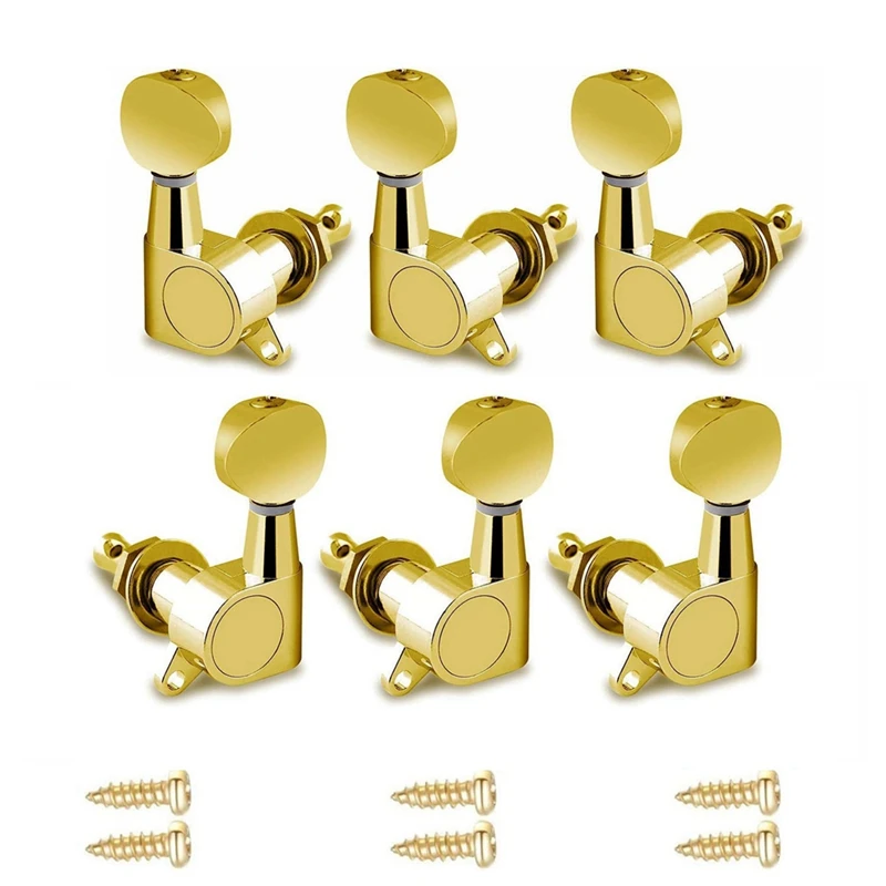 

1 Set Oval Head Fully Enclosed Electric Guitar String Knobs Folk Guitar String Winder Tuning Keys Easy To Use