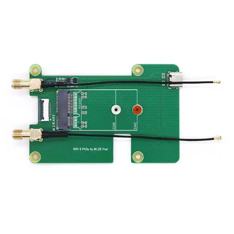 Фото N34R-For Raspberry Pi 5 RPI Pcie to M.2 E HAT Плата расширения для беспроводных сетевых карт NGFF M.2 E Key с поддержкой Wifi6/Wifi7 №1