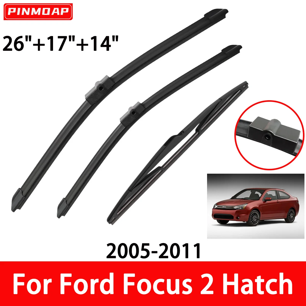 

Комплект Щеток Стеклоочистителя Для Ford Focus 2 Hatchback 2005-2011, Передние И Задние, Резиновые, С Металлическим Каркасом