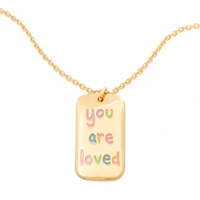 korean fashion colorful letter necklace for women girls trendy vintage pendant drop oil gold jewelry accessories party gifts