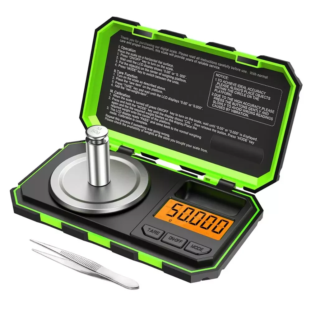

0.001g 50g Mini Digital Scale Milligram Scale Portable Jewelry Scale Baking Scale Kitchen Scale Carat Scale with 50g Calibration