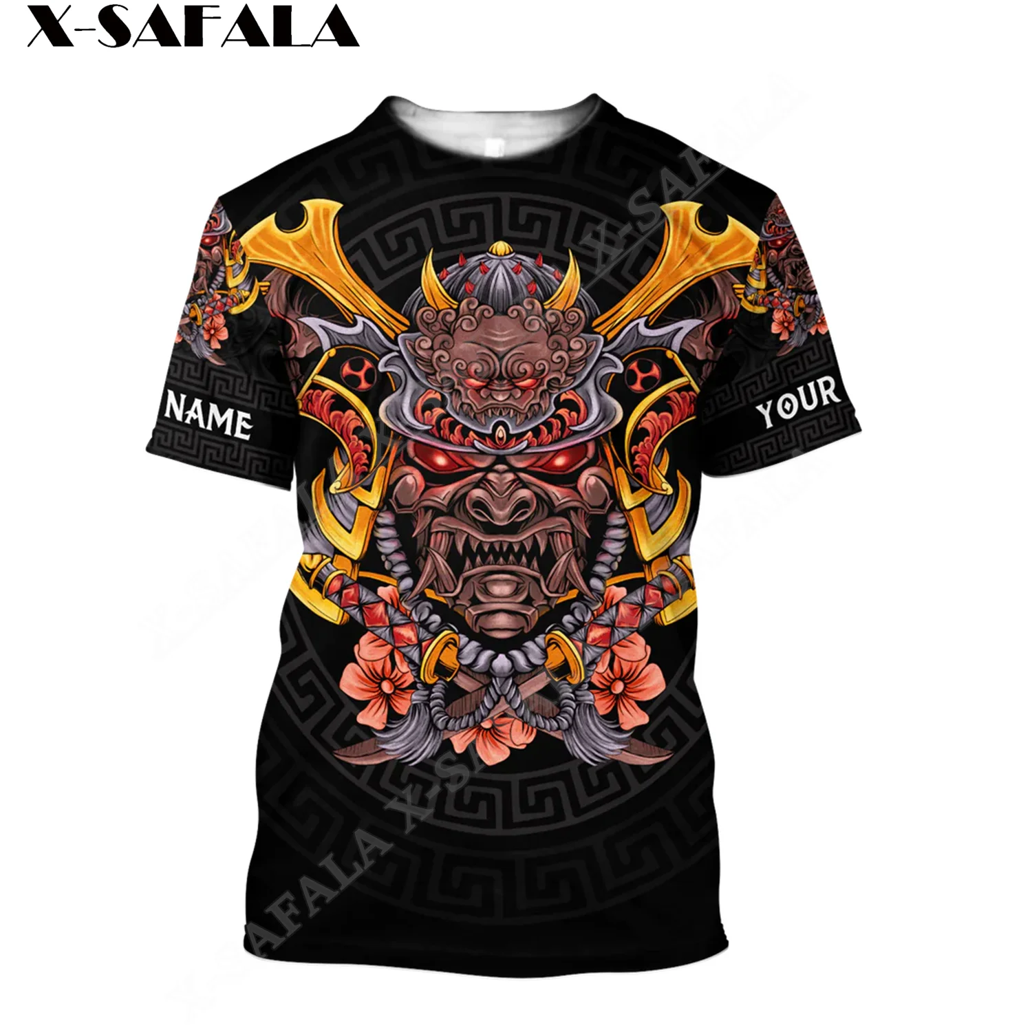 

Custom Name Sumurai Warrior 3D Print Mens Male T-Shirt Tops Tee Short Sleeve Casual Milk Fiber Breathable Tracksuits