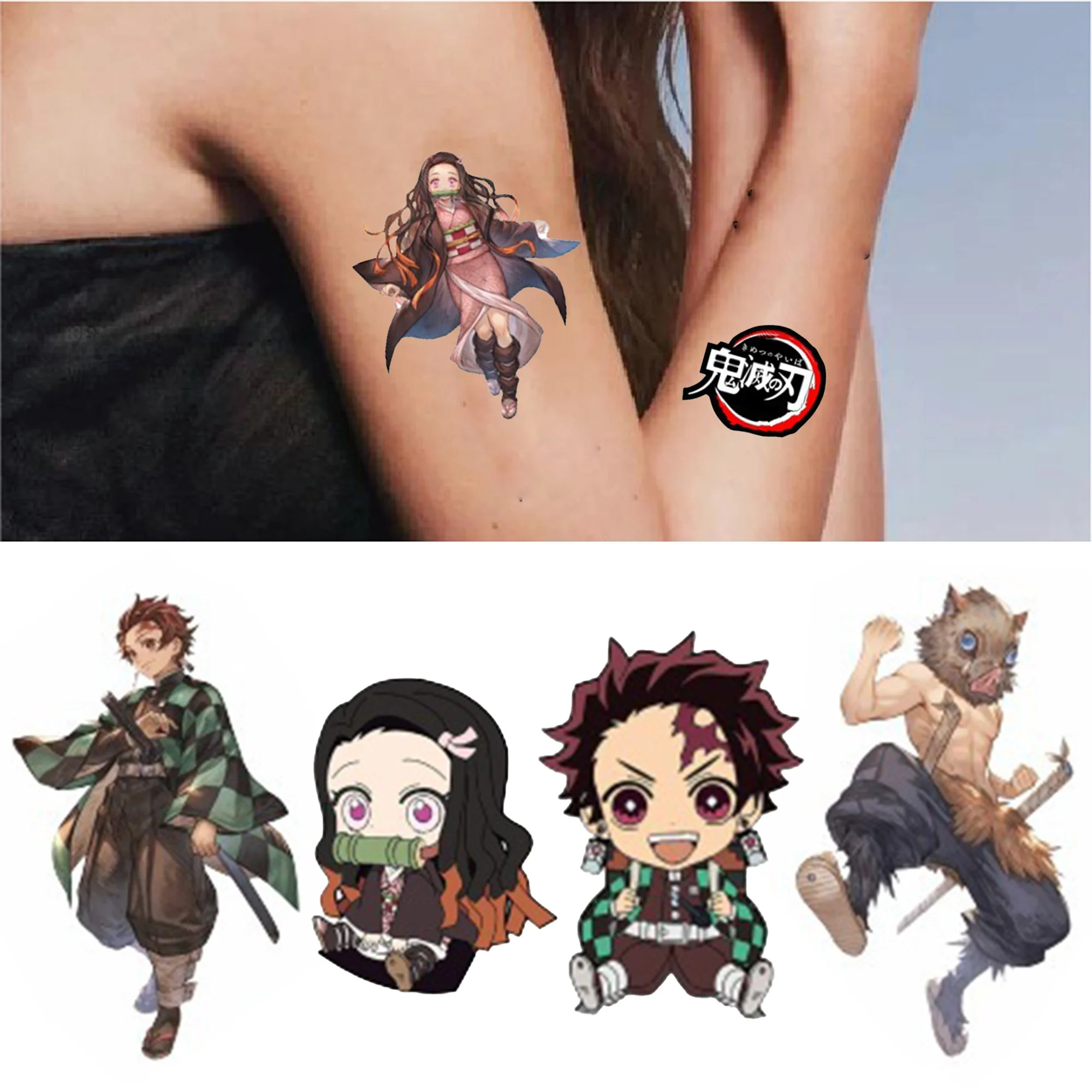 

Anime Demon Slayer Kimetsu No Yaiba Fake Tattoo Sticker Temporary Tattoos Waterproof Tatto Art Tatoo Hand Arm for Kids Gift