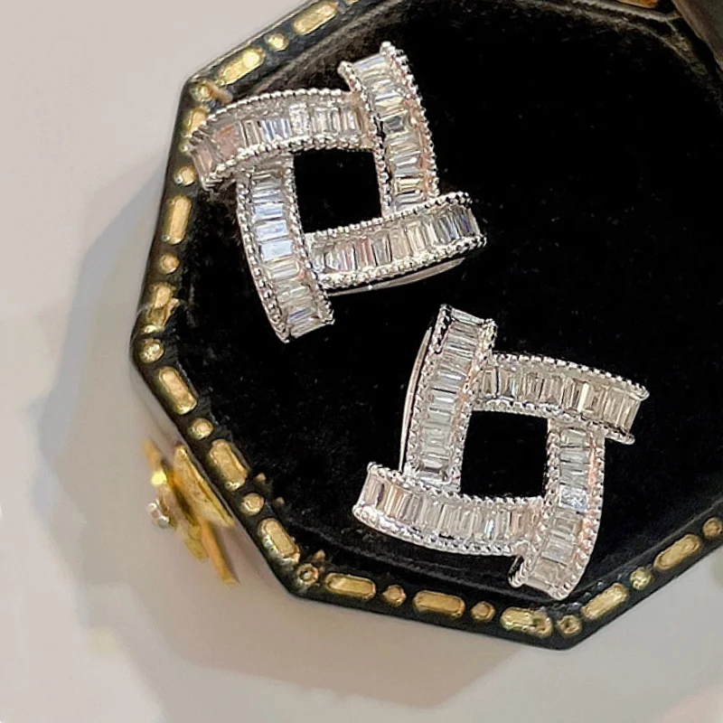 CAOSHI Модные женские повседневные Ювелирные серьги с блестящим кубическим