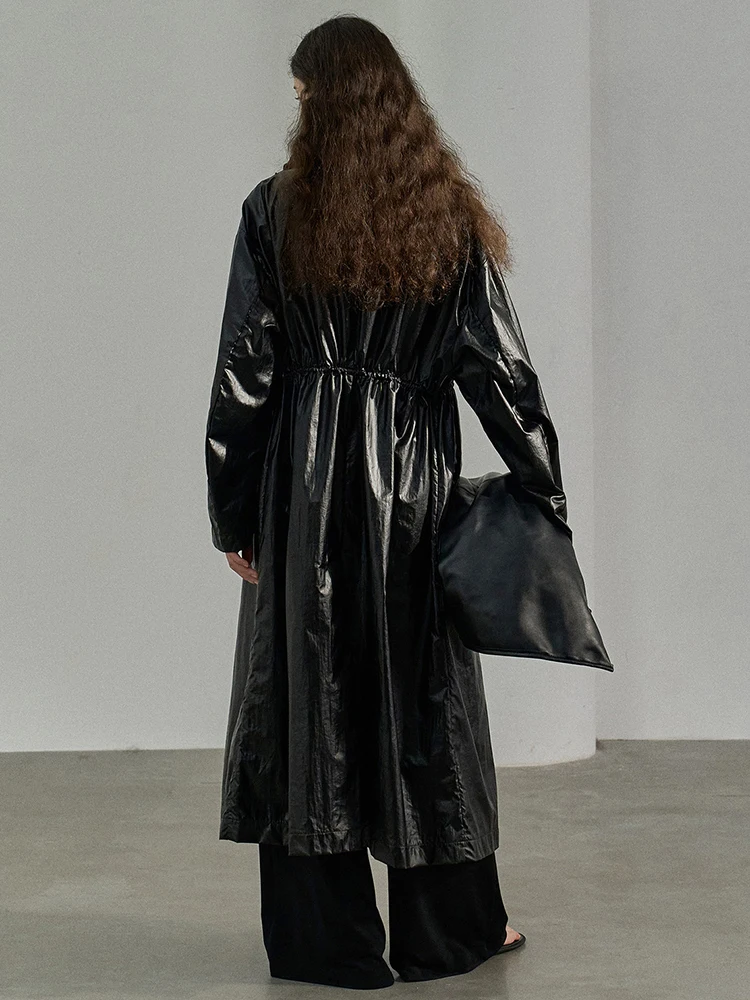 Женский непромокаемый Тренч на пуговицах DEAT ветровка до середины икры из