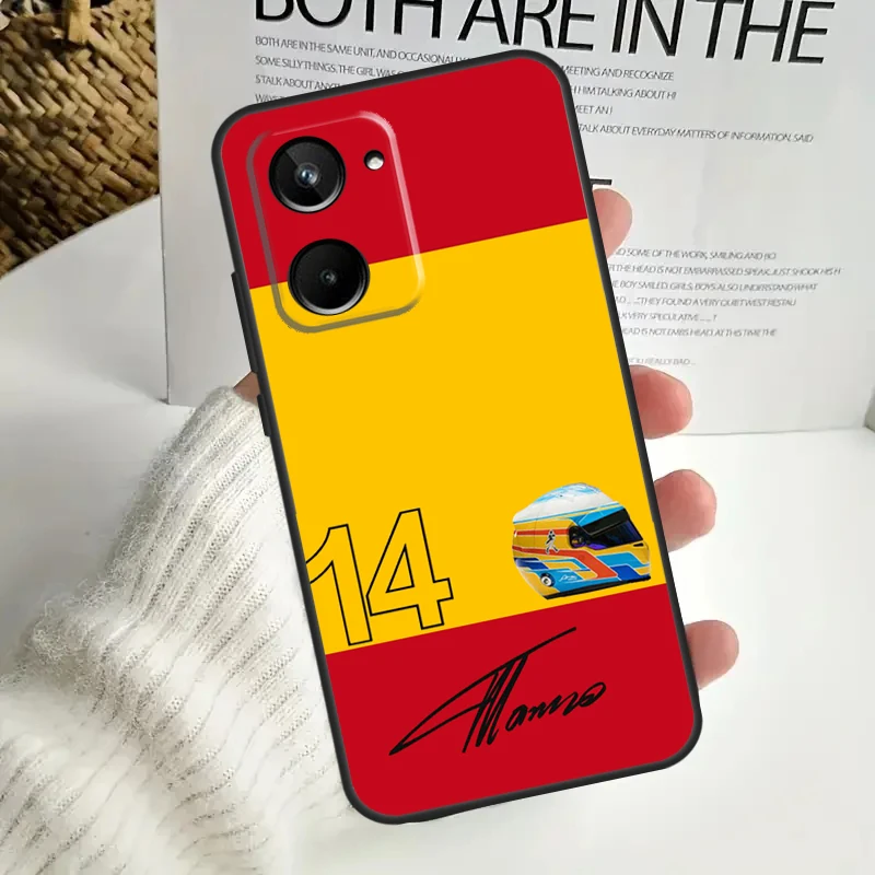 F1 Racing Фернандо Алонсо 14 для Realme GT Neo 5 GT5 9 10 11 12 Pro Plus C30 C31 C33 C35 C25s C21Y C51 C55 C67 C53 чехол