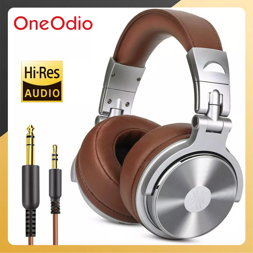 

Oneodio Professional Studio DJ Headphones With Microphone Over Ear Wired HiFi Monitors Earphones Foldable Gaming Headset For PC