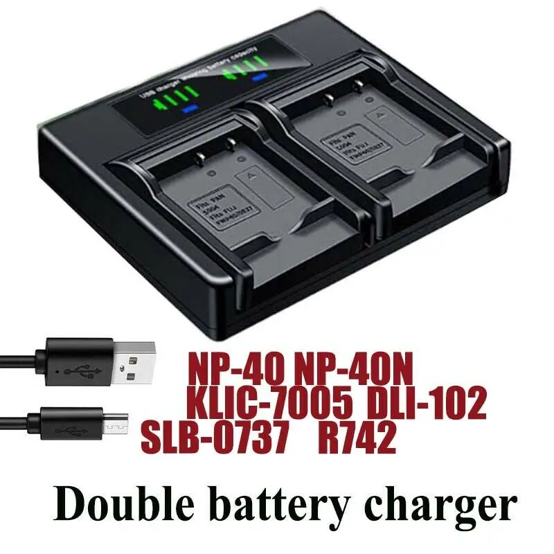 

Dual Battery Charger For Pentax D-Li8 Li85 D-BC8 Optio A10 A20 A30 A36 A40 E65