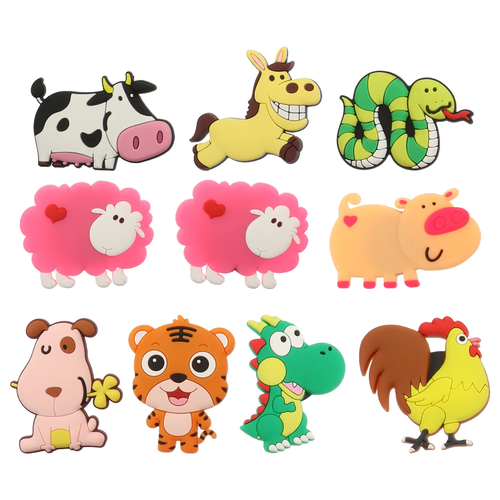 

10 Pcs Fridge Magnet Whiteboard Stickers Animals Magnets Buttons Magnetic Silica Gel Toddler Children