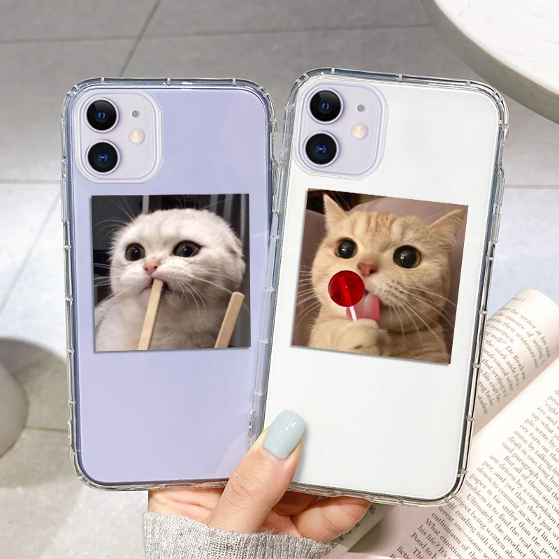 

Phone Case For iPhone 11 Case iPhone 13 Pro Max Cases Clear Funda Iphone XR 12 Mini XS Max X 8 7 6S Plus SE 2020 Cute Cat Covers