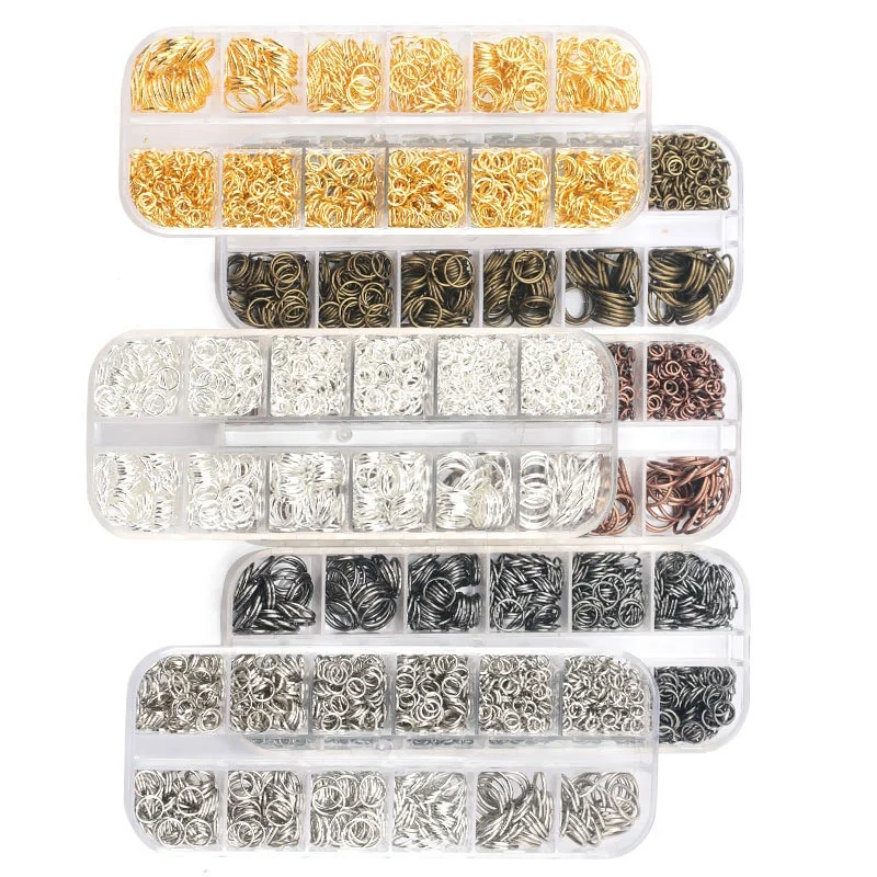 

1050pcs Plated Color Open Jump Rings One Set Box 3 4 5 6 7 8 10mm 7 Color Split Rings Link Loop for Diy Jewelry Making Connector