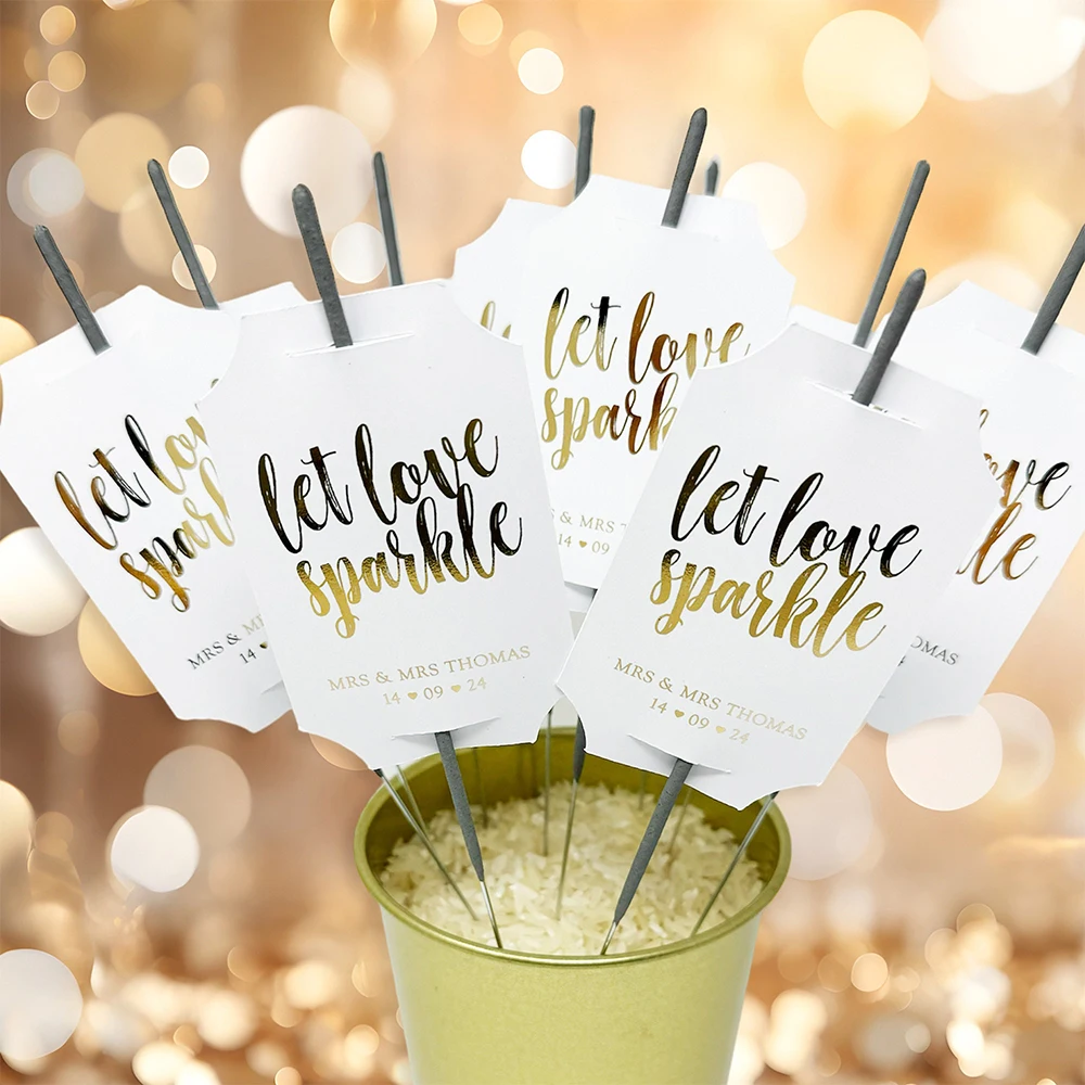 Фото Personalised 50pcs Ticket Wedding Sparkler Tags for  Engagement Parties party anniversary Custom Wedding Firework Sparkler Card №1