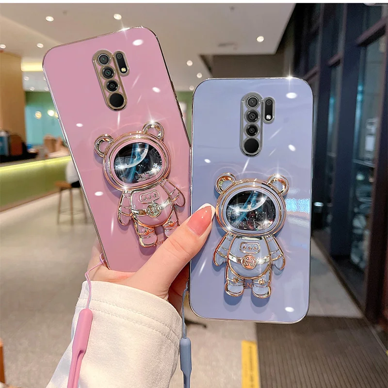 

Glitter Quicksand Spaceman Soft Case For Redmi Note 11 Pro 11S 10S 9S 9 Folding Stand TPU Cover For Redmi A1 10A 10C 9C 9T 9A