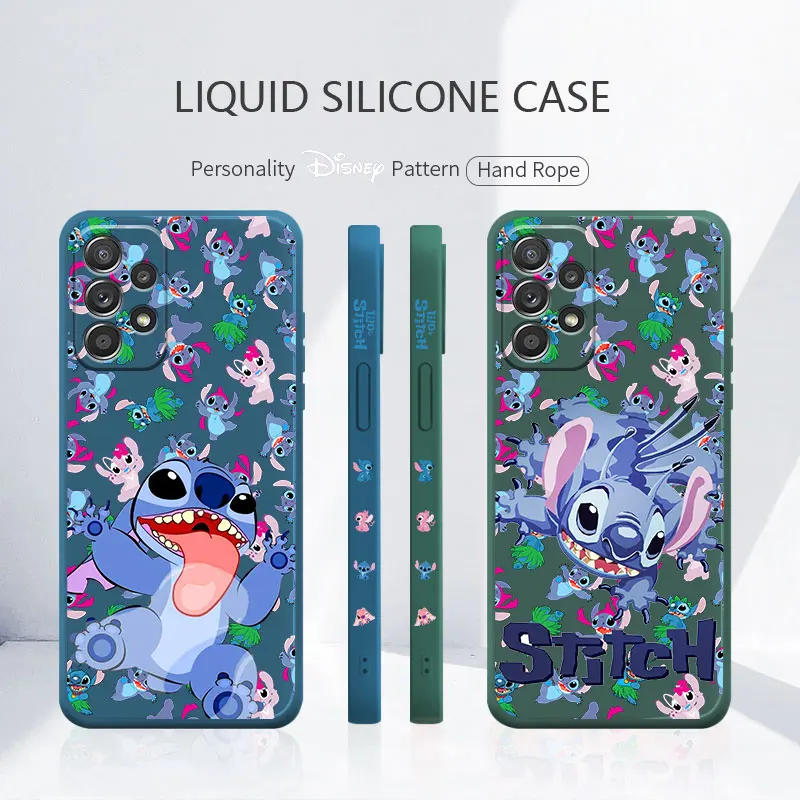 

Cell Soft Disney Cartoon Lilo & Stitch Tile Edge Liquid Coque Case for Samsung Galaxy A52 A12 A51 A71 4G 5G A21s A32 A50s A71