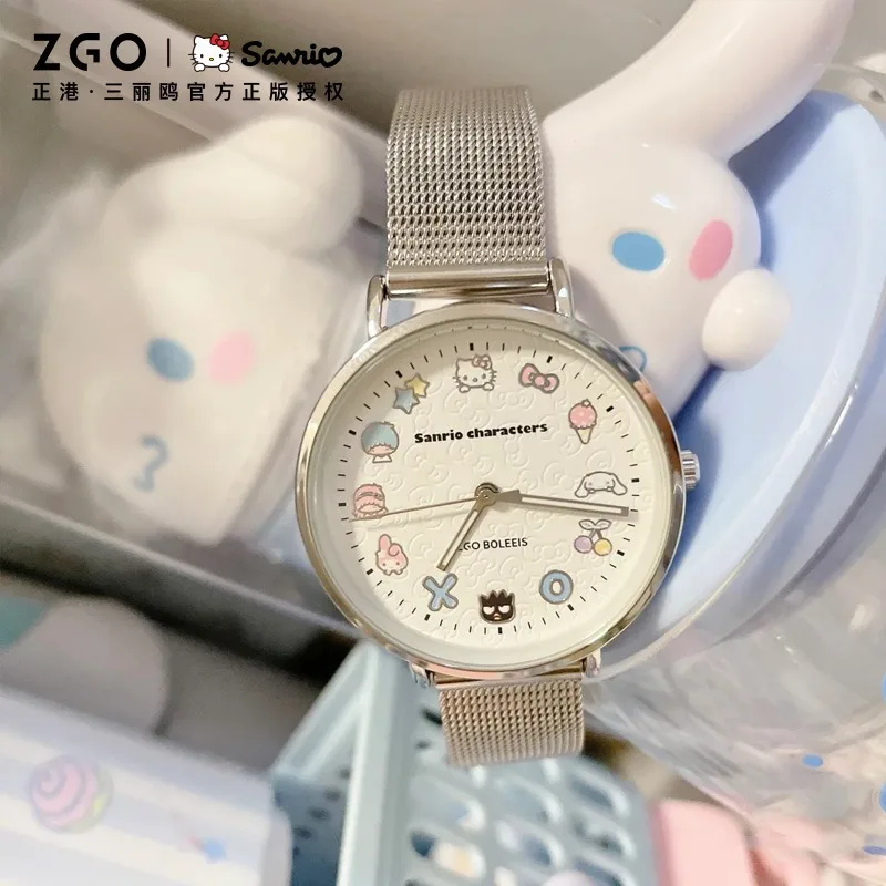 

Hello Kitty Cinnamoroll LittleTwinStars Mymelody Sanrio Watch Girl Student Leisure Watch Night Glow Waterproof Quartz Watch