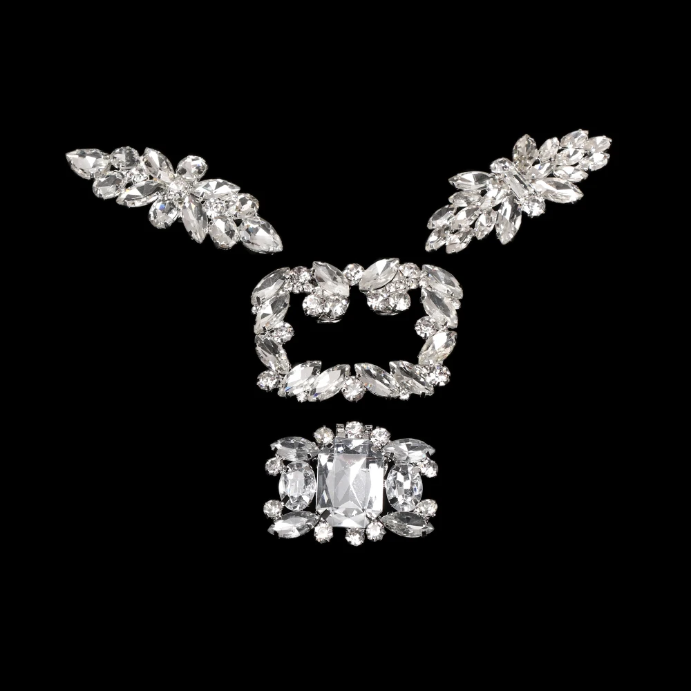 1Pc Shiny Rhinestone Decorative Clips Women Wedding Square Clamp Shoe Clip Bride High Heel Charm Buckle Decorations - купить по