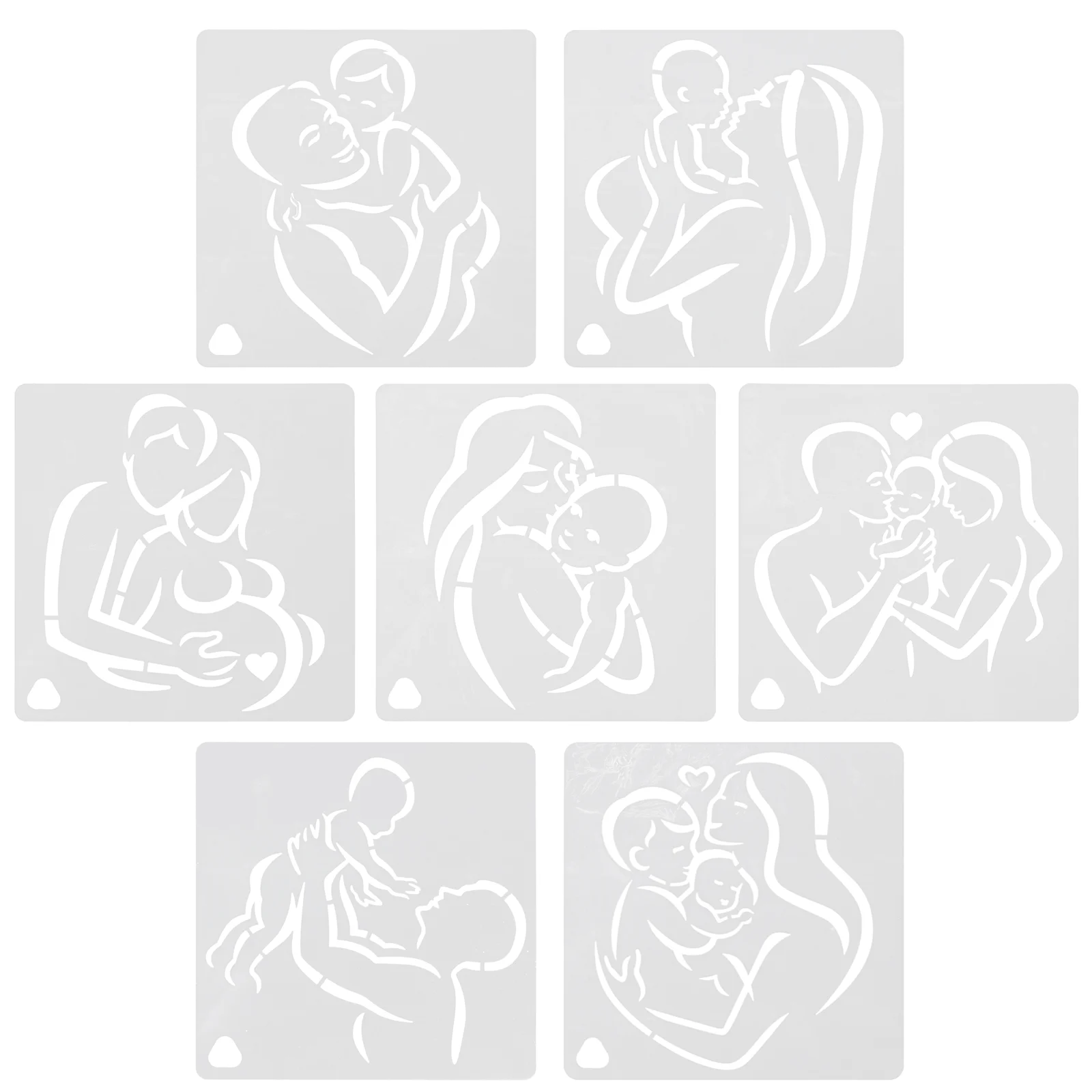 

7pcs Kids Mother's Day DIY Craft Templates Drawing Stencils Painting Templates